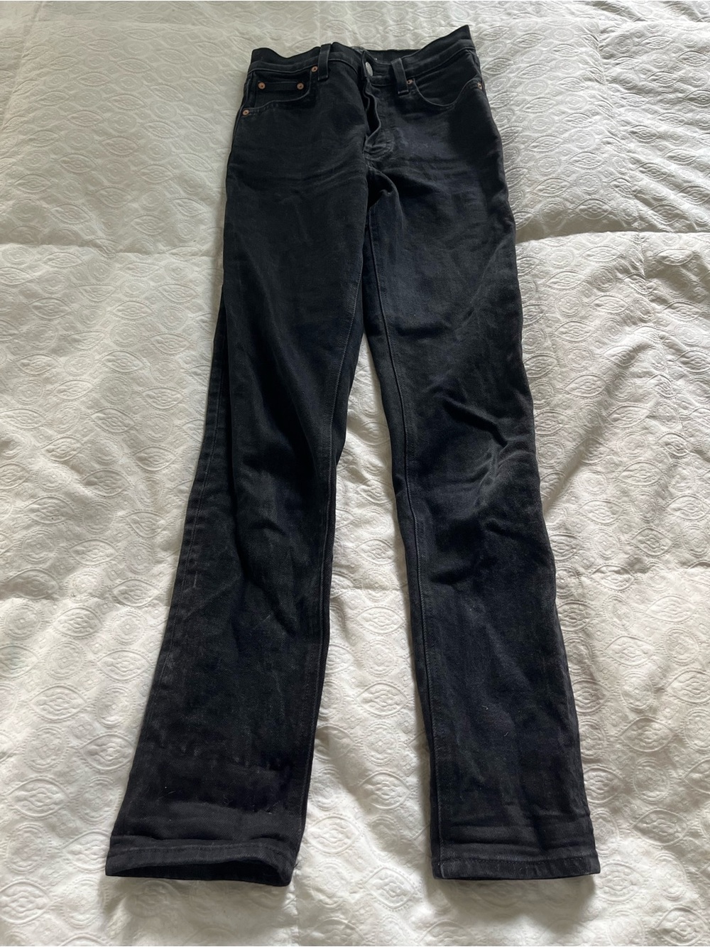Denim Forum Black the Yoko high rise slim jeans size 23 fly button